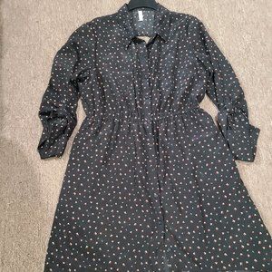 Black, red and white dress